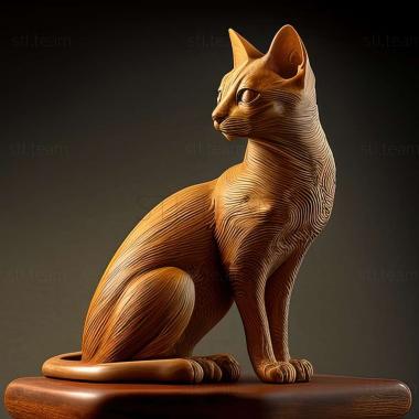 3D model Chausie cat (STL)